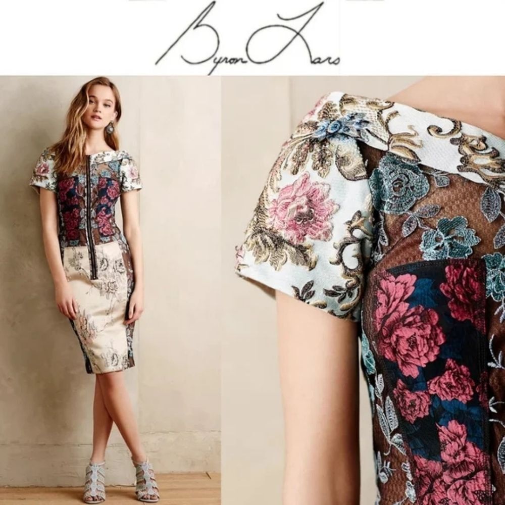 Anthropologie Beguile by Byron Lars Brocade Dress Size 0 Petite